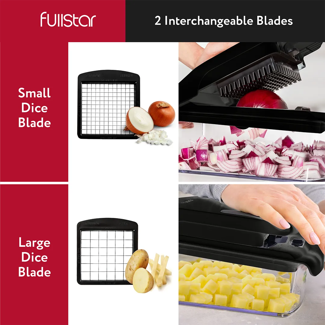 2 interchangeable blades of Fullstar Viral Vegetable Chopper