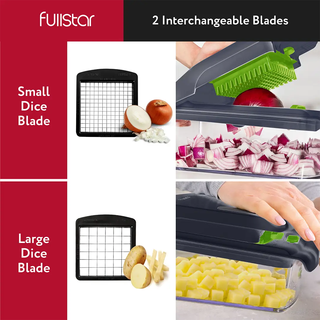 interchangeable blades of Fullstar Viral Vegetable Chopper