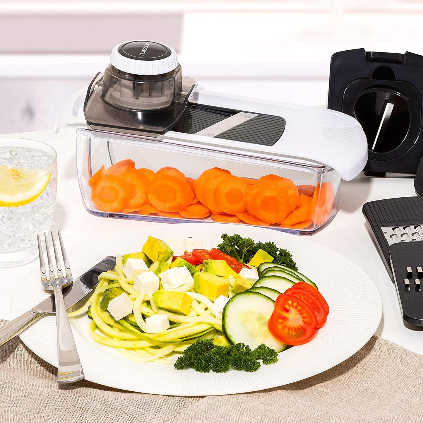 Vegetable Sliced via Fullstar 6-in-1 Chopper & Mandoline