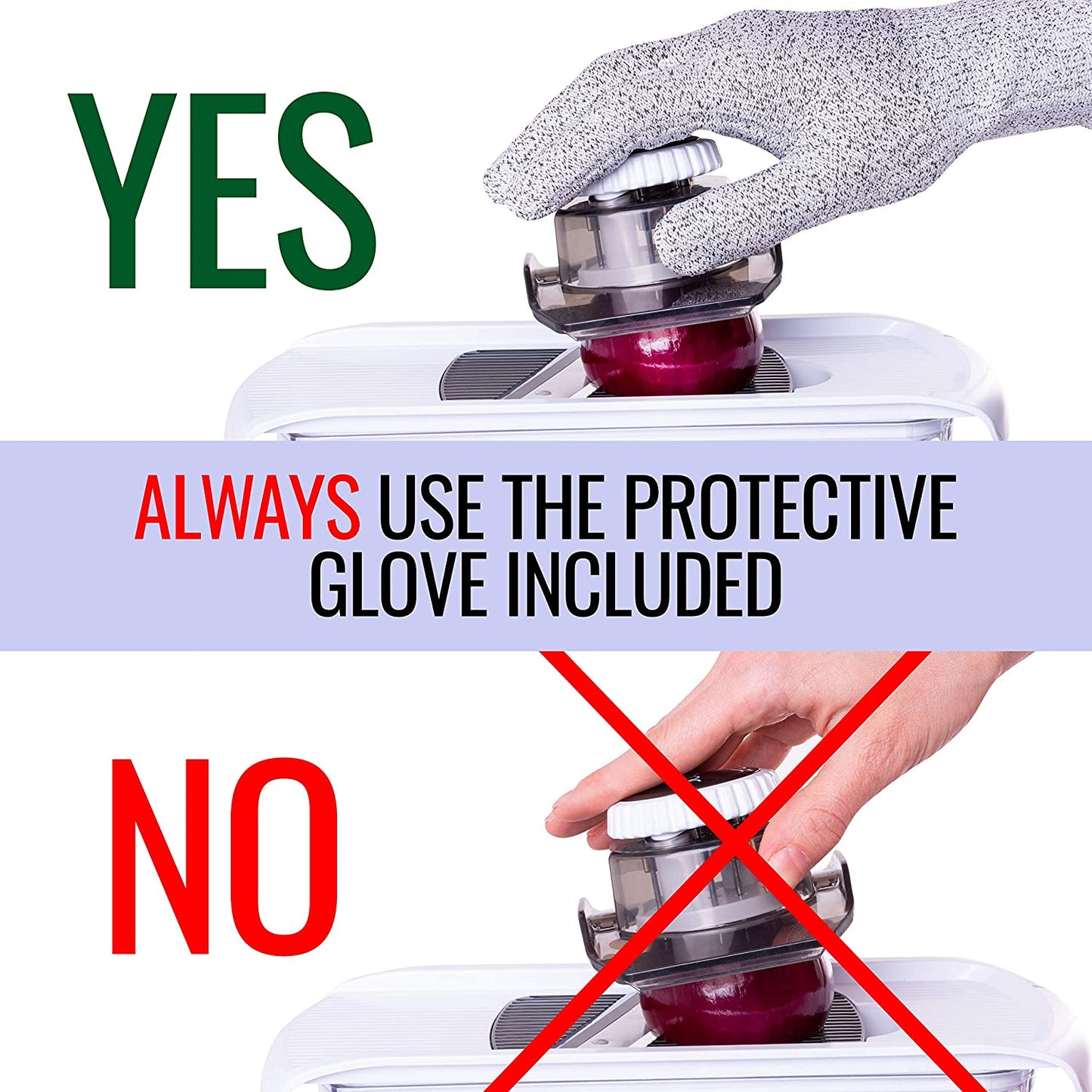 Use protective glove for Fullstar 6-in-1 Chopper & Mandoline