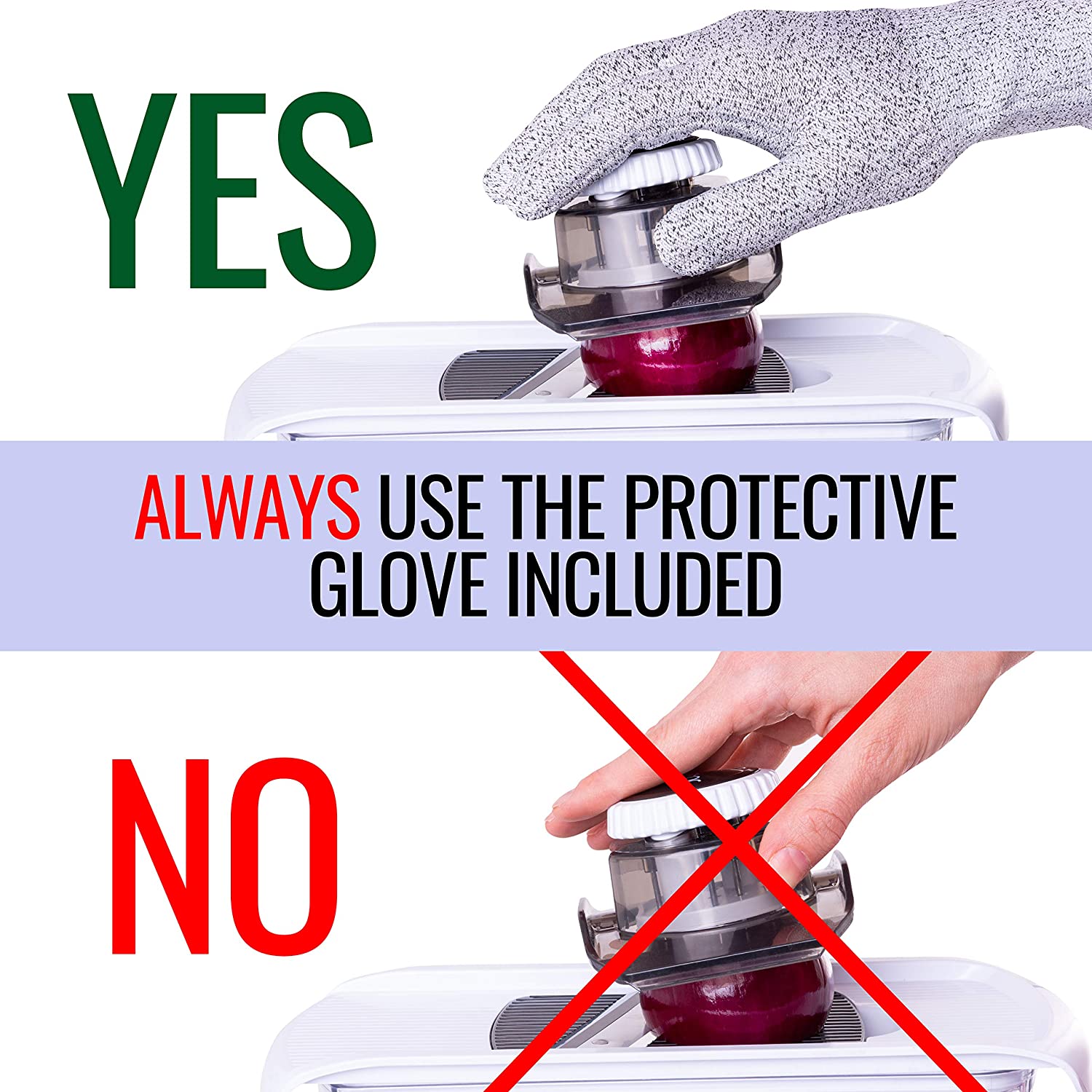 Use protective glove for Fullstar 6-in-1 Chopper & Mandoline
