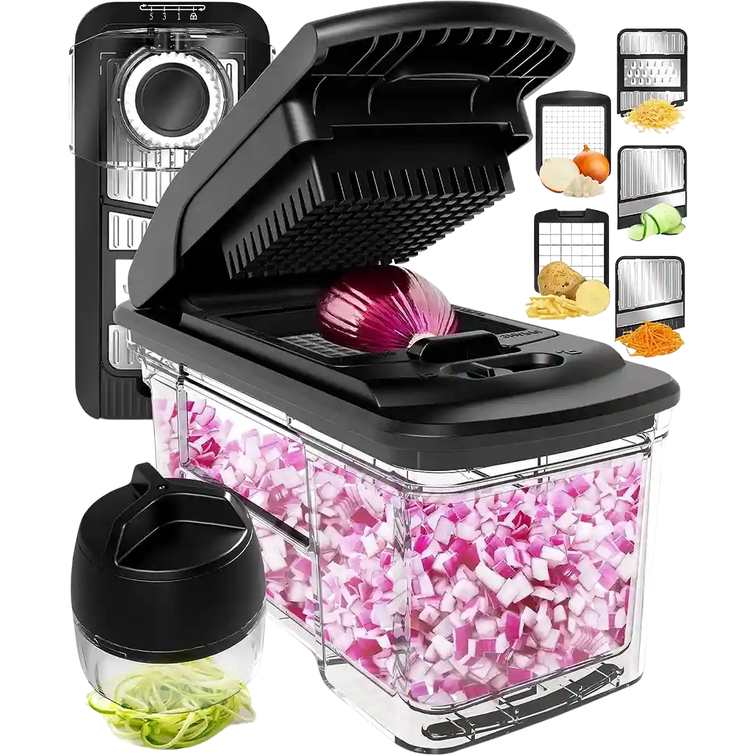 Stainless Steel Vegetable Chopper & Mandoline (Black) | Fullstar Stainless Steel Vegetable Chopper & Mandoline (Black) | Fullstar