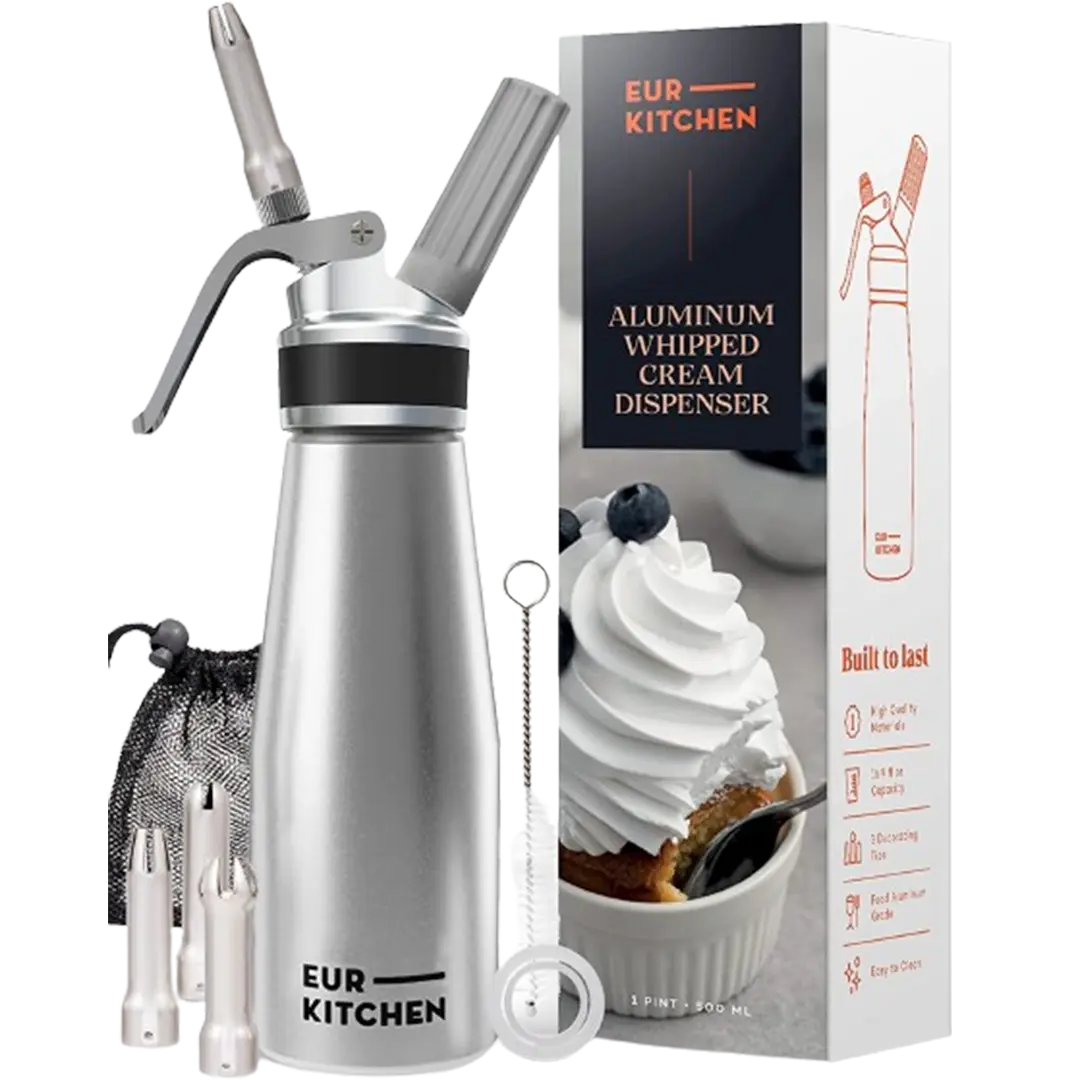 Silver EurKitchen Whipped Cream Dispenser