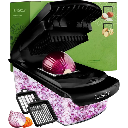 cutting onion w/ Fullstar Viral Vegetable Chopper