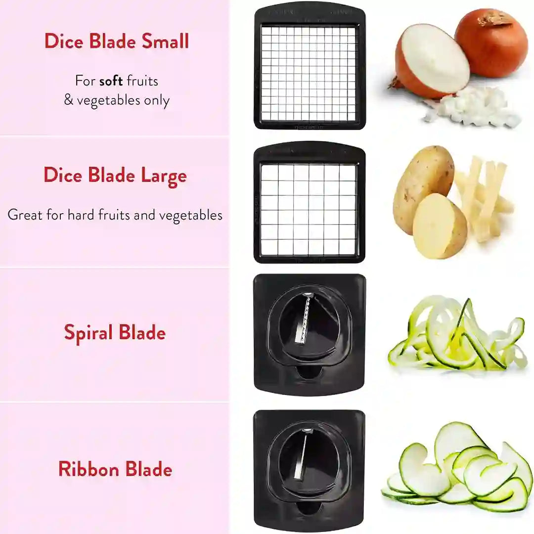 varied blades of Fullstar Viral Vegetable Chopper