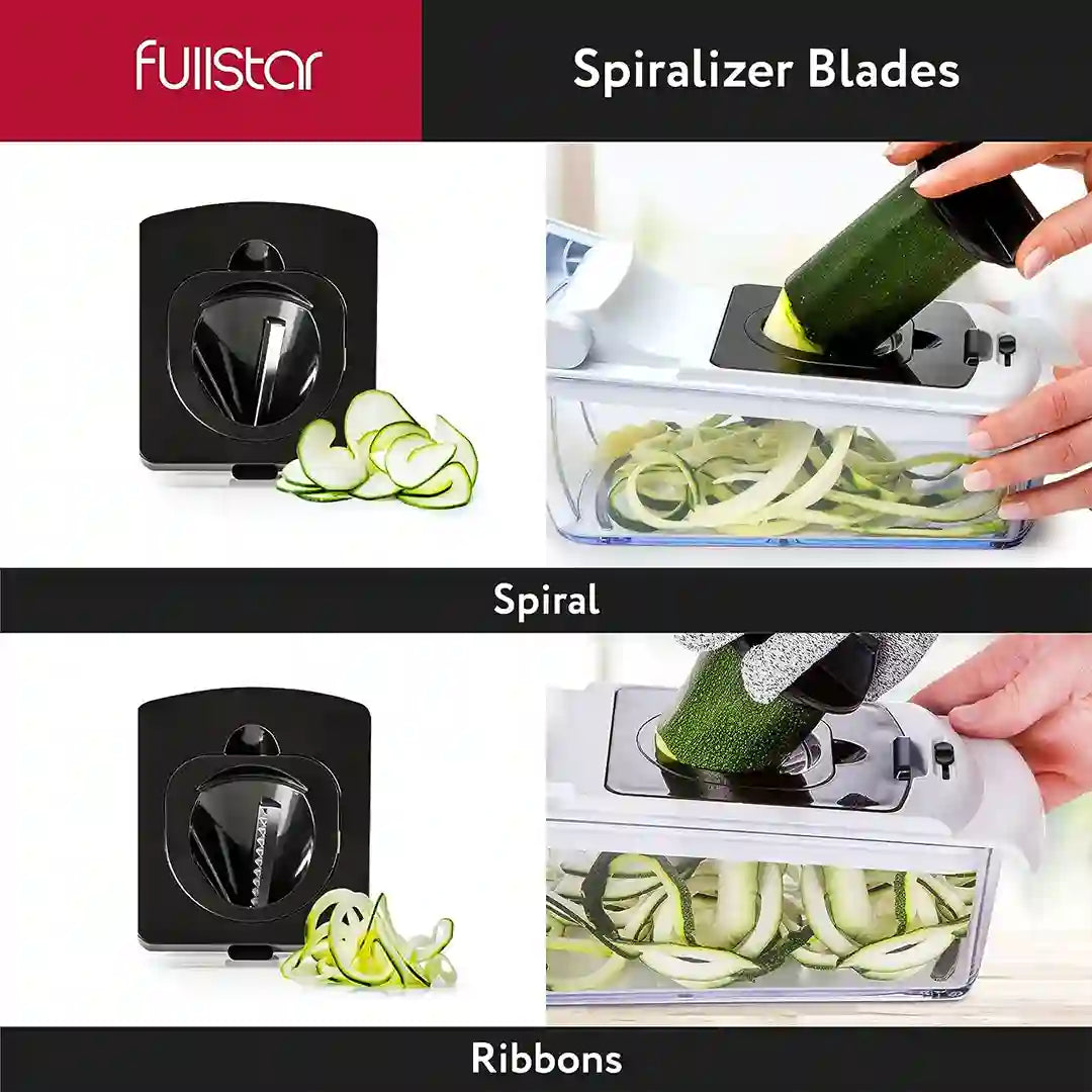 zucchini spiralizing w/ Fullstar Viral Vegetable Chopper