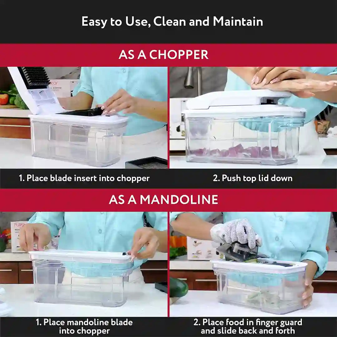 How to use Fullstar All-in-1 Mandoline Slicer Spiralizer & Chopper