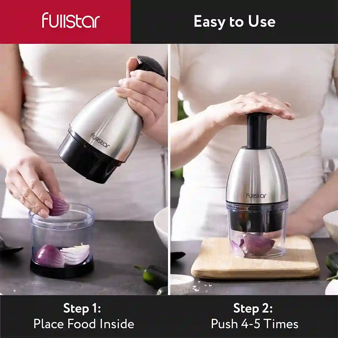 how to use Fullstar Vegetable Hand Chopper