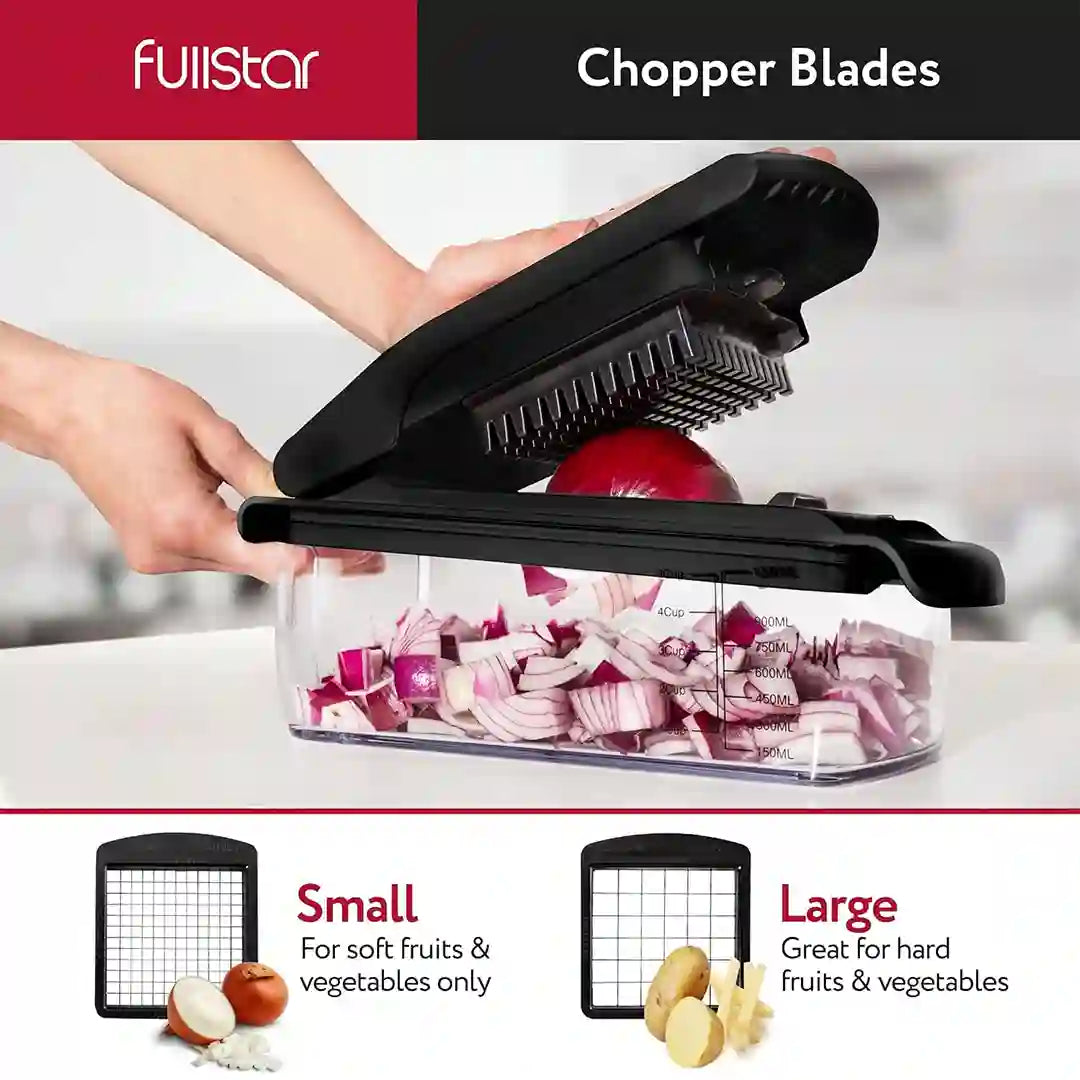 small + large blades of Fullstar Viral Vegetable Chopper