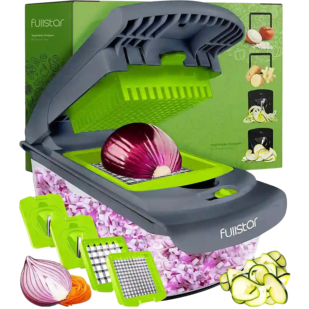 onion & zucchini chopping w/ Fullstar Viral Vegetable Chopper