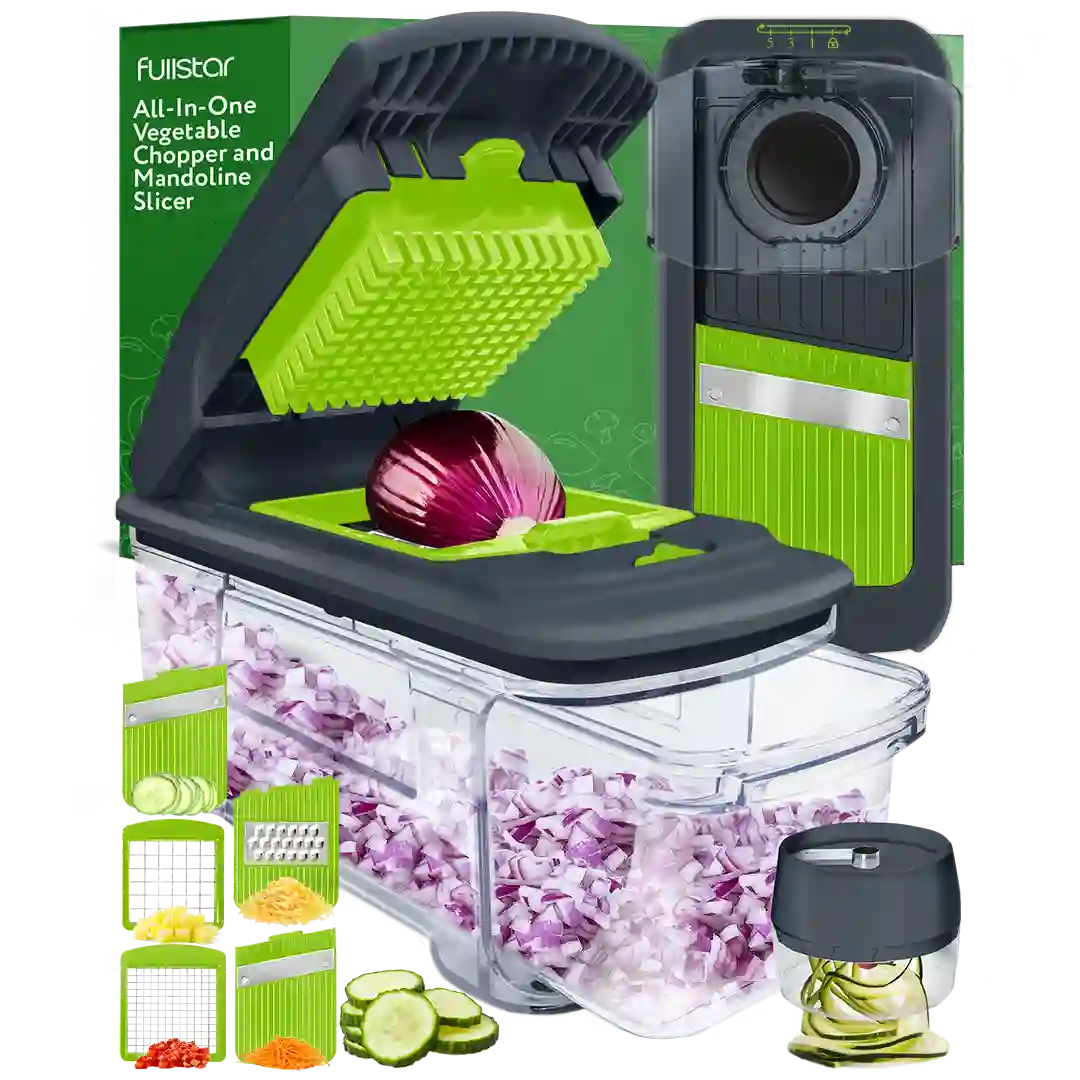 Fullstar All-in-1 Mandoline Slicer Spiralizer & Chopper (Green)