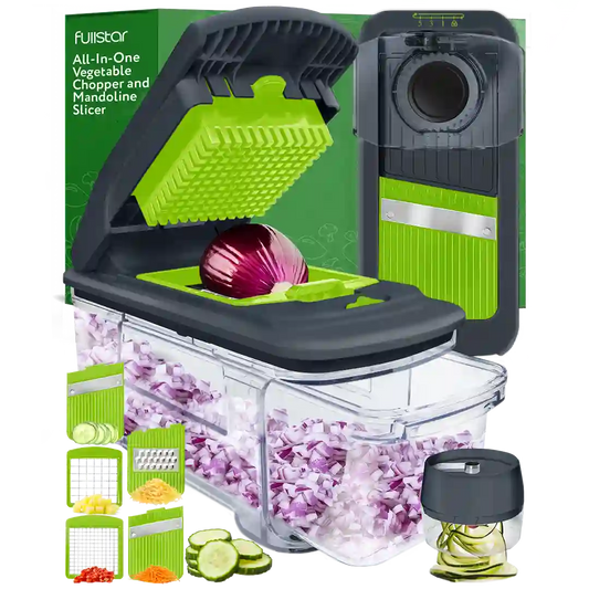 Fullstar All-in-1 Mandoline Slicer Spiralizer & Chopper (Green)