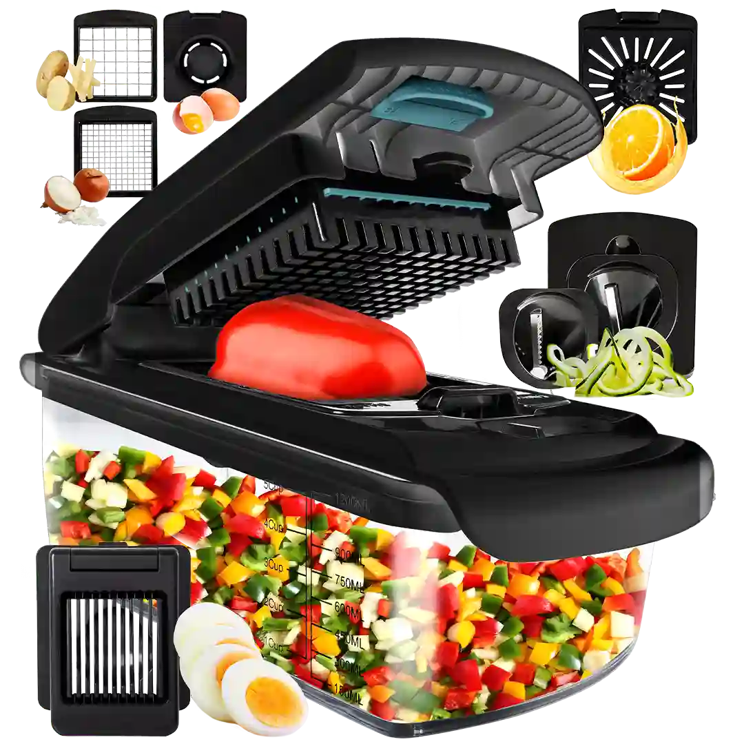 making salads using Fullstar Viral Vegetable Chopper