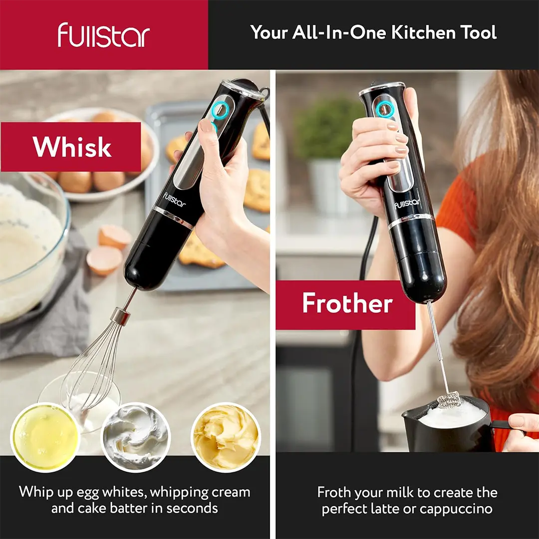 wisking & frothing w/ Fullstar Hand Blender Set