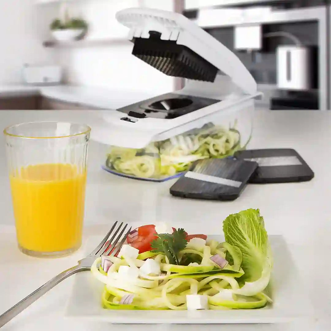 making salad w/ Fullstar Vegetable Hand Chopper