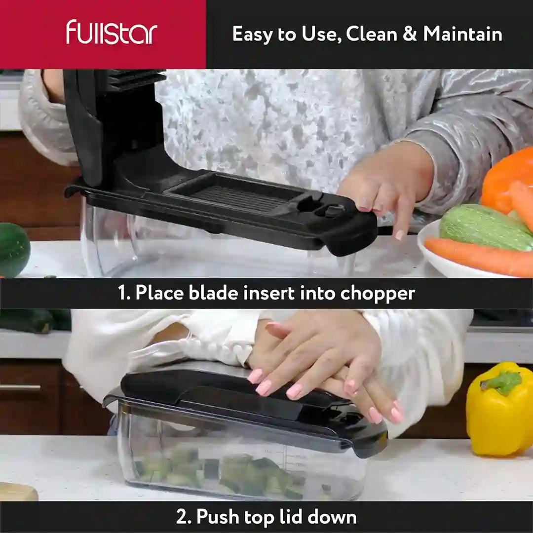 how to use Fullstar 9-in-1 Deluxe Vegetable Chopper