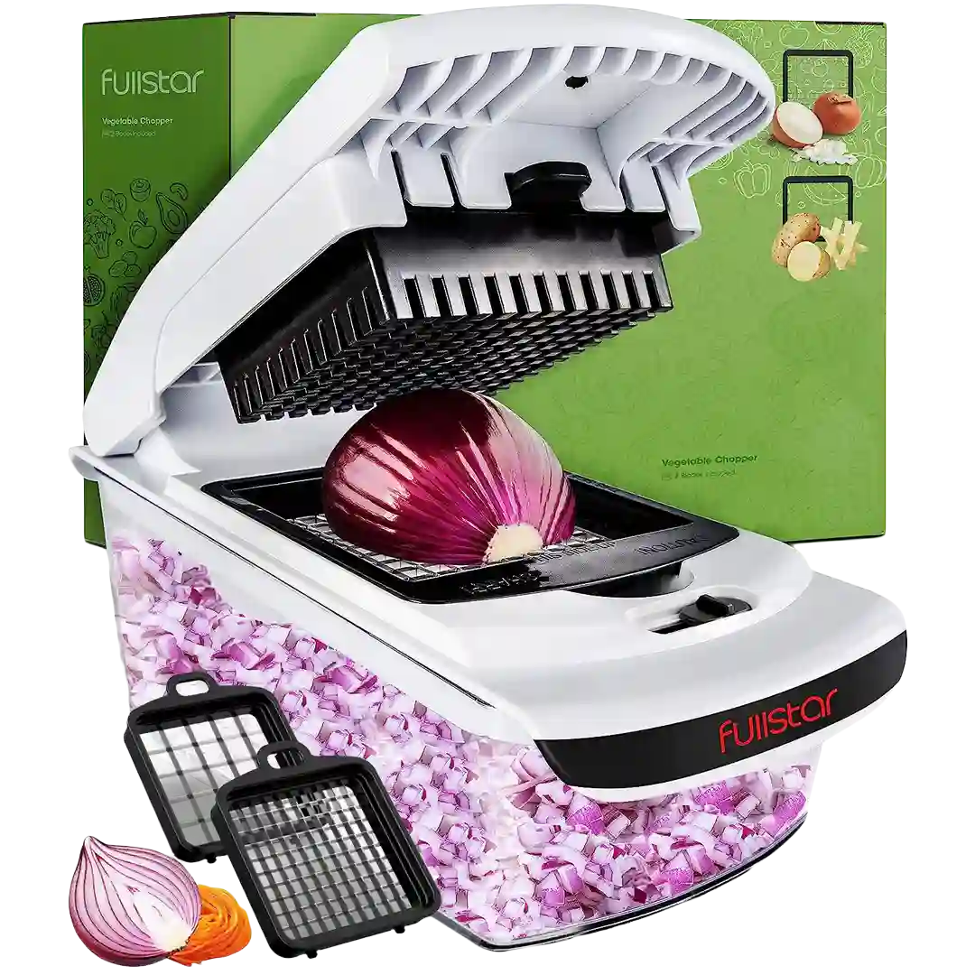 chop red onion w/ Fullstar Viral Vegetable Chopper