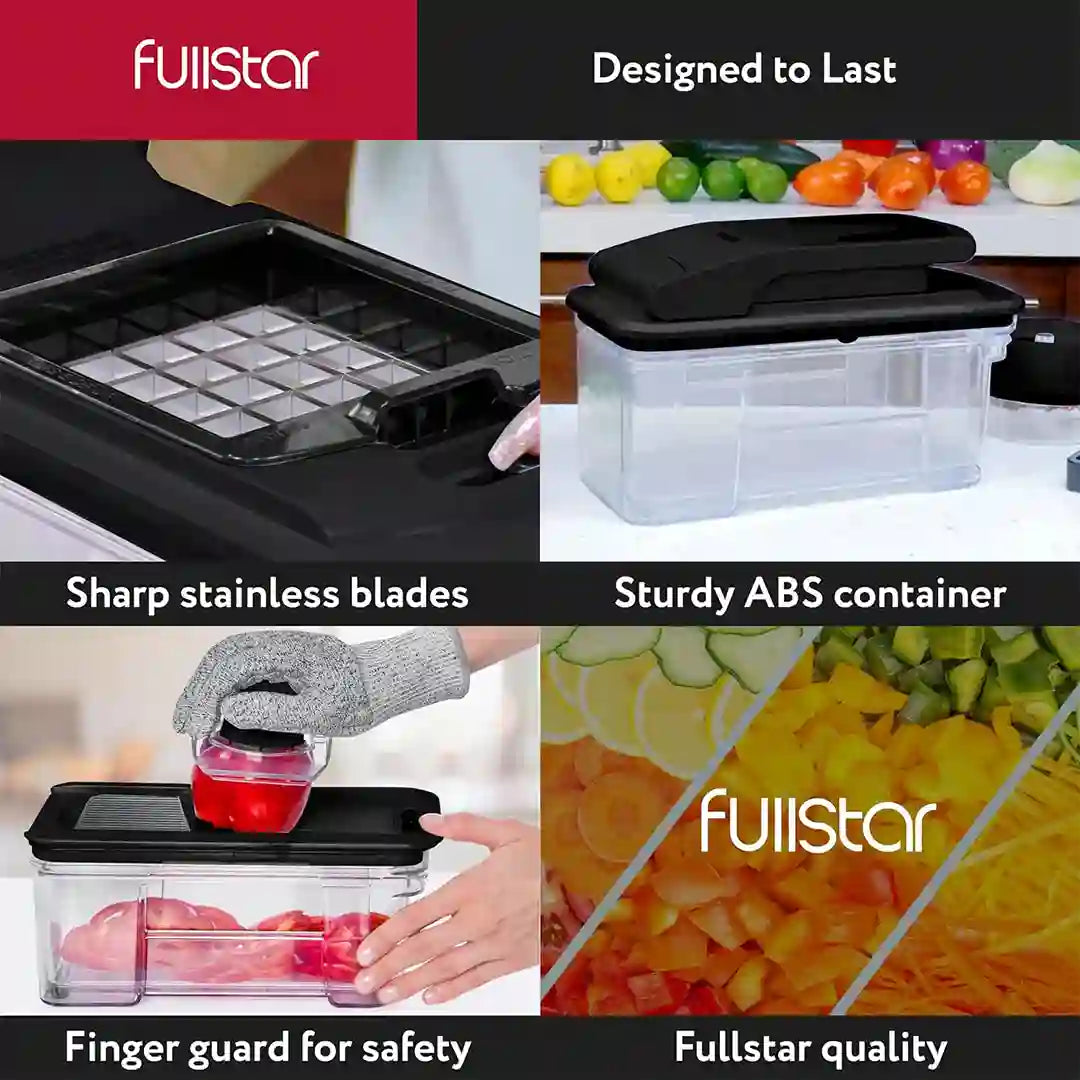 features of Fullstar All-in-1 Mandoline Slicer Spiralizer & Chopper
