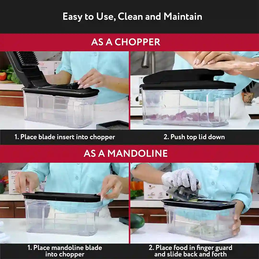how to Fullstar All-in-1 Mandoline Slicer Spiralizer & Chopper