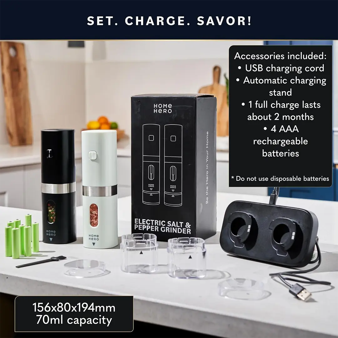 specs of Home Hero Electric Salt & Pepper Grinder