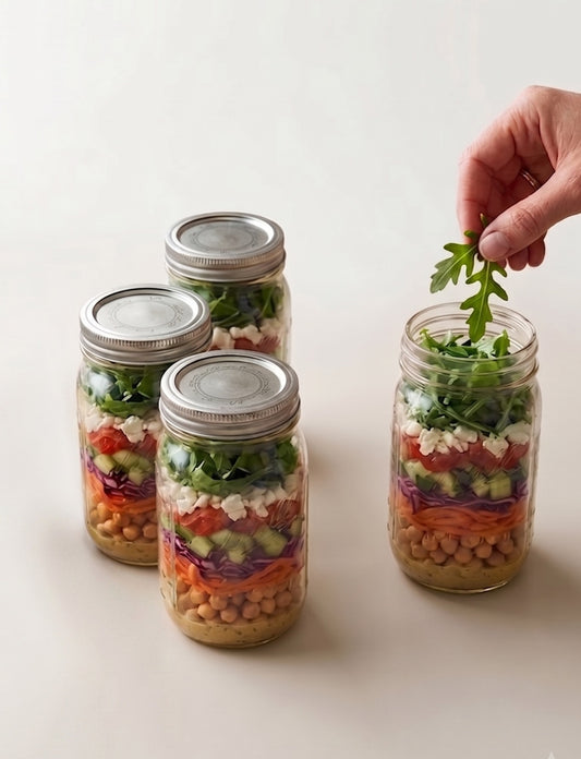 Crunchy meal-prep salad jars