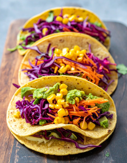 Colorburst Chicken Tacos with Pickled Slaw