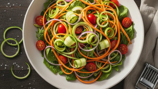 Classic Garden Salad with Spiralized Cucumbers & Carrots