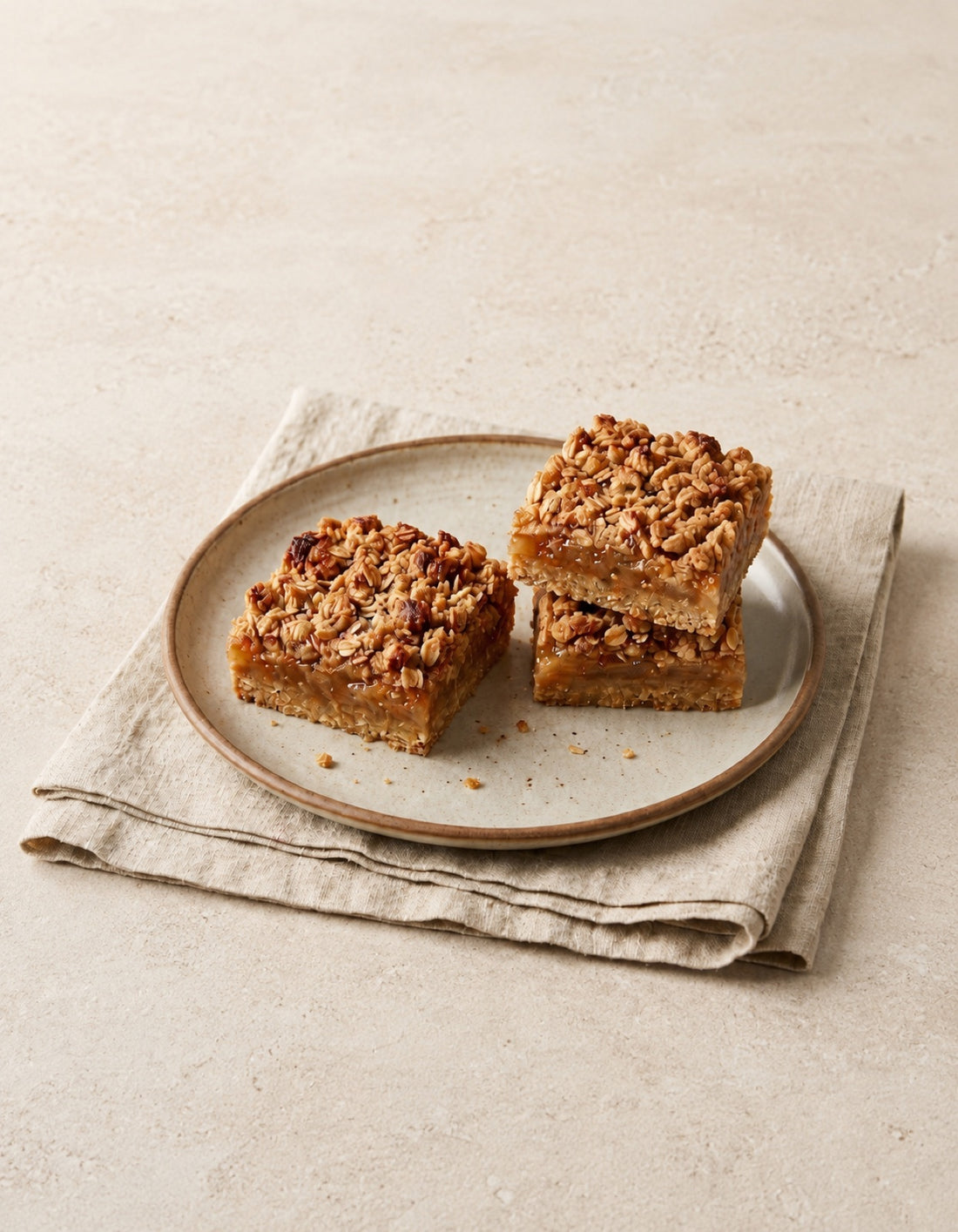 Grated apple crumble bars