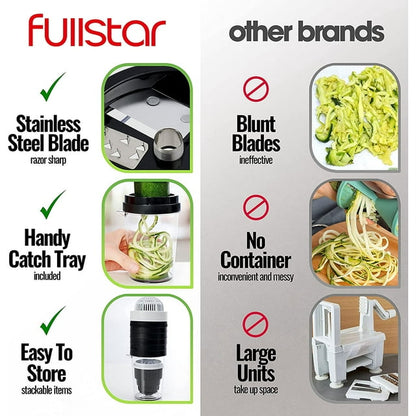 Fullstar Vegetable Spiralizer - Zucchini Spaghetti Maker 6 in 1