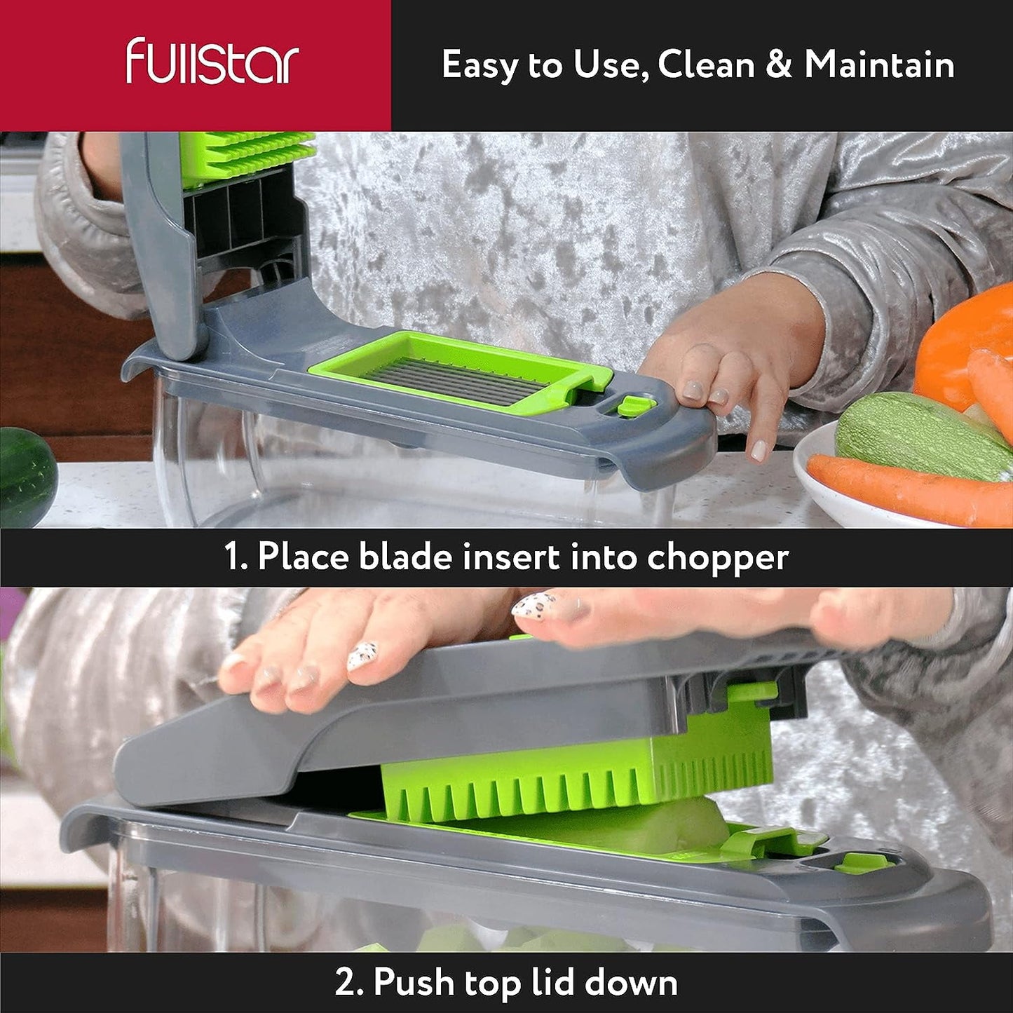 Vegetable Chopper - 7-in-1 (Gray)