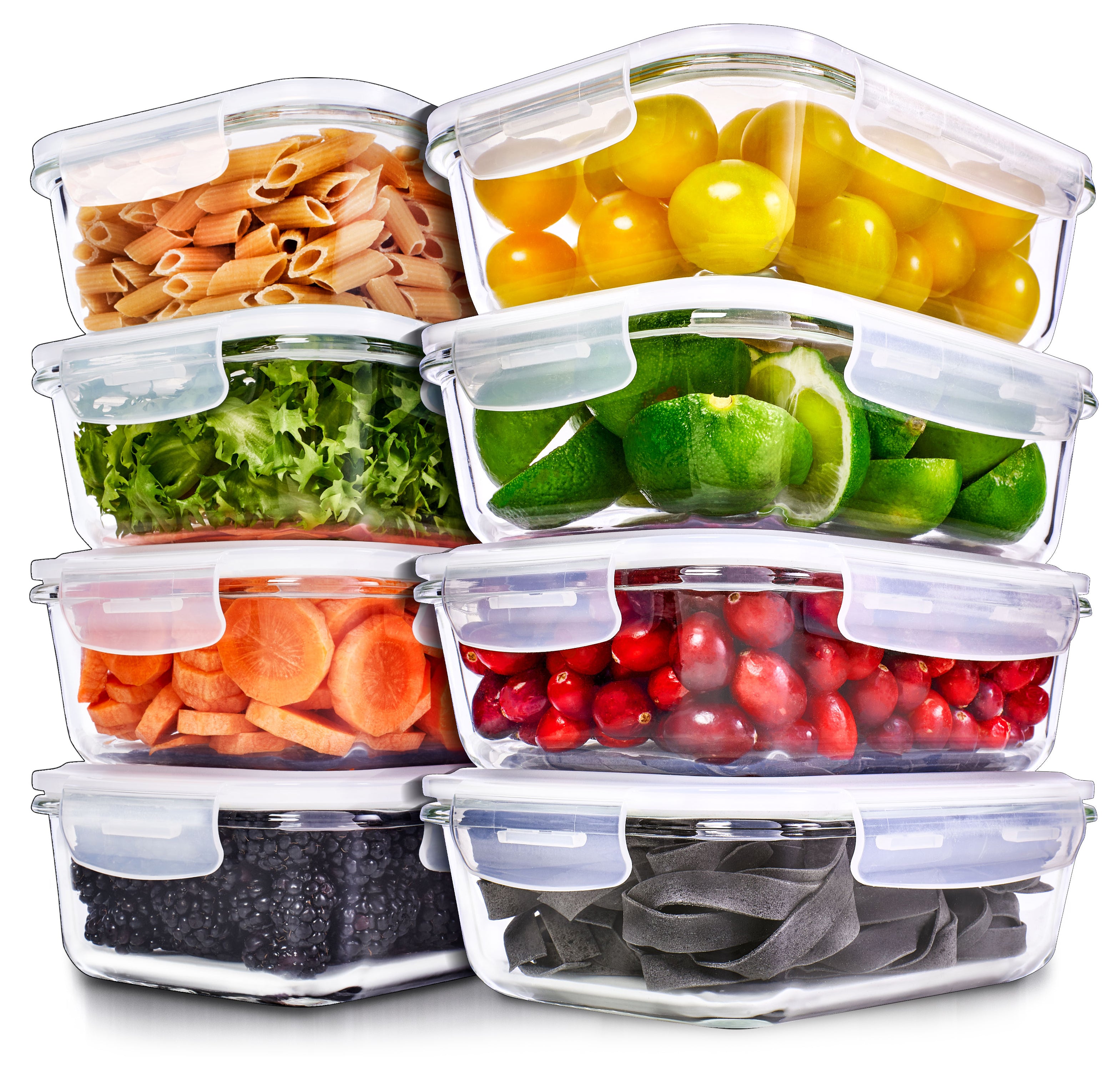 PrepNaturals Glass Storage Containers w/ Lids Glass (1 Compartment ...