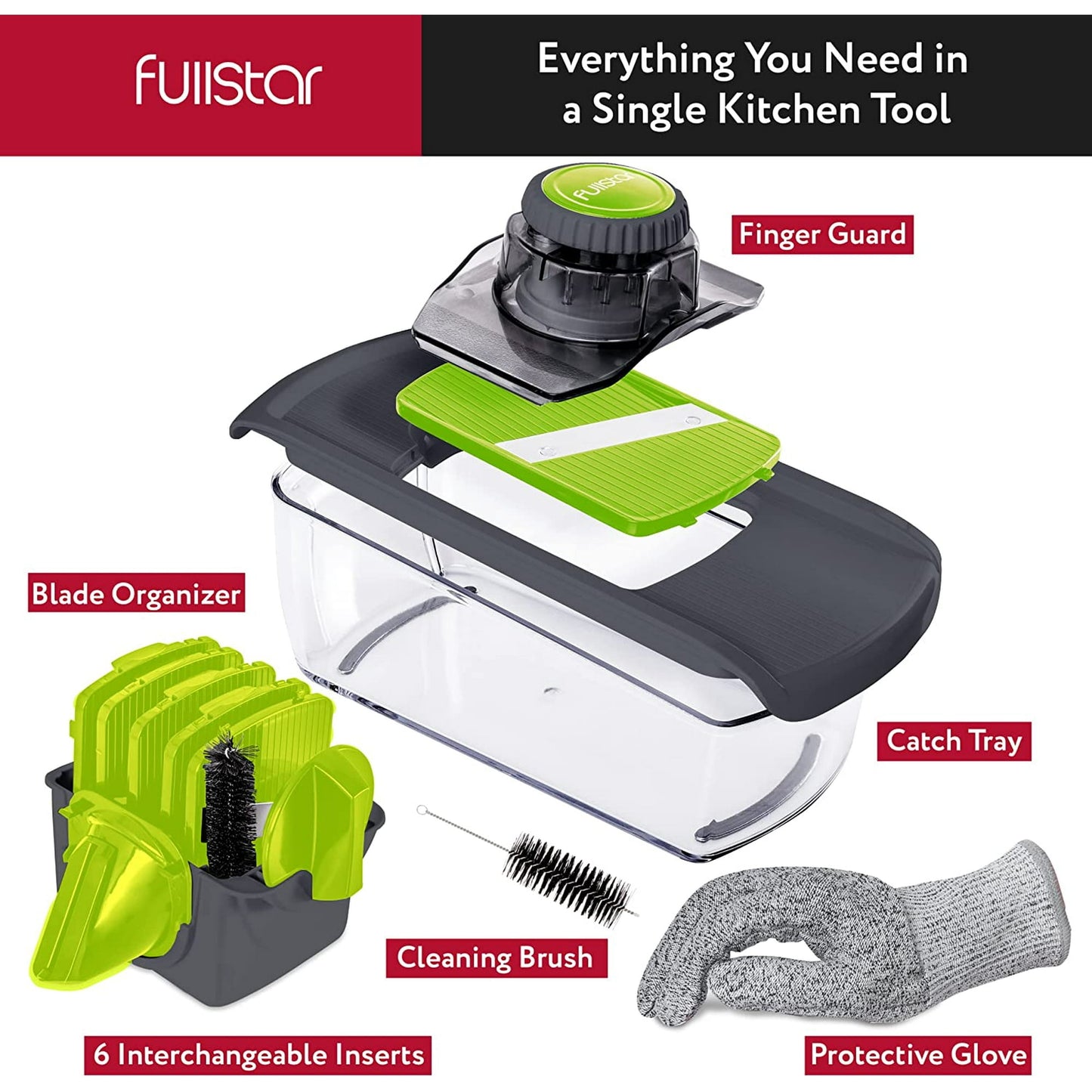 Mandoline Slicer - 6-in-1 (Gray)