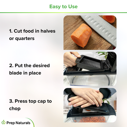 steps on how to use PrepNaturals Essentials Entry Chopper