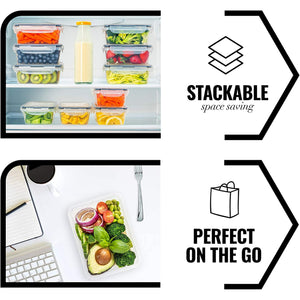 Food Storage Containers with Lids - 20 Pieces