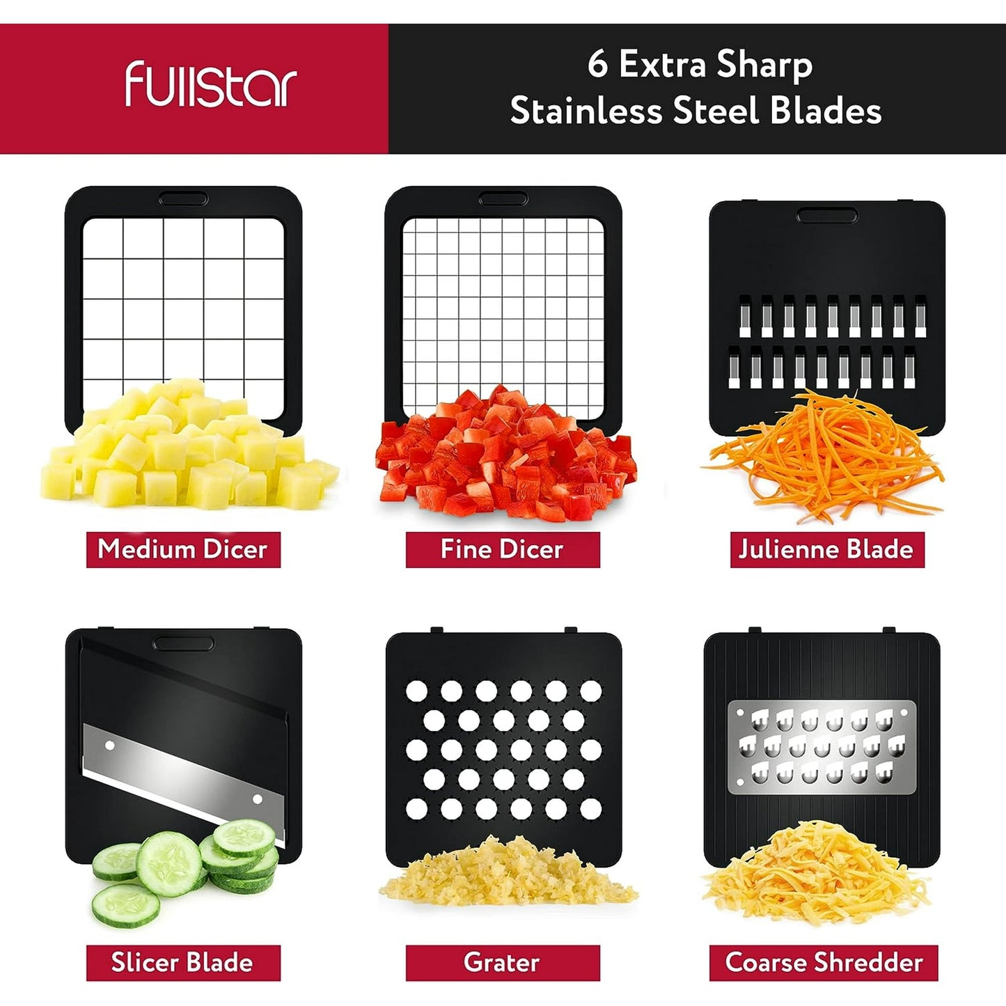 Fullstar 6 in 1 Vegetable Chopper (Black)
