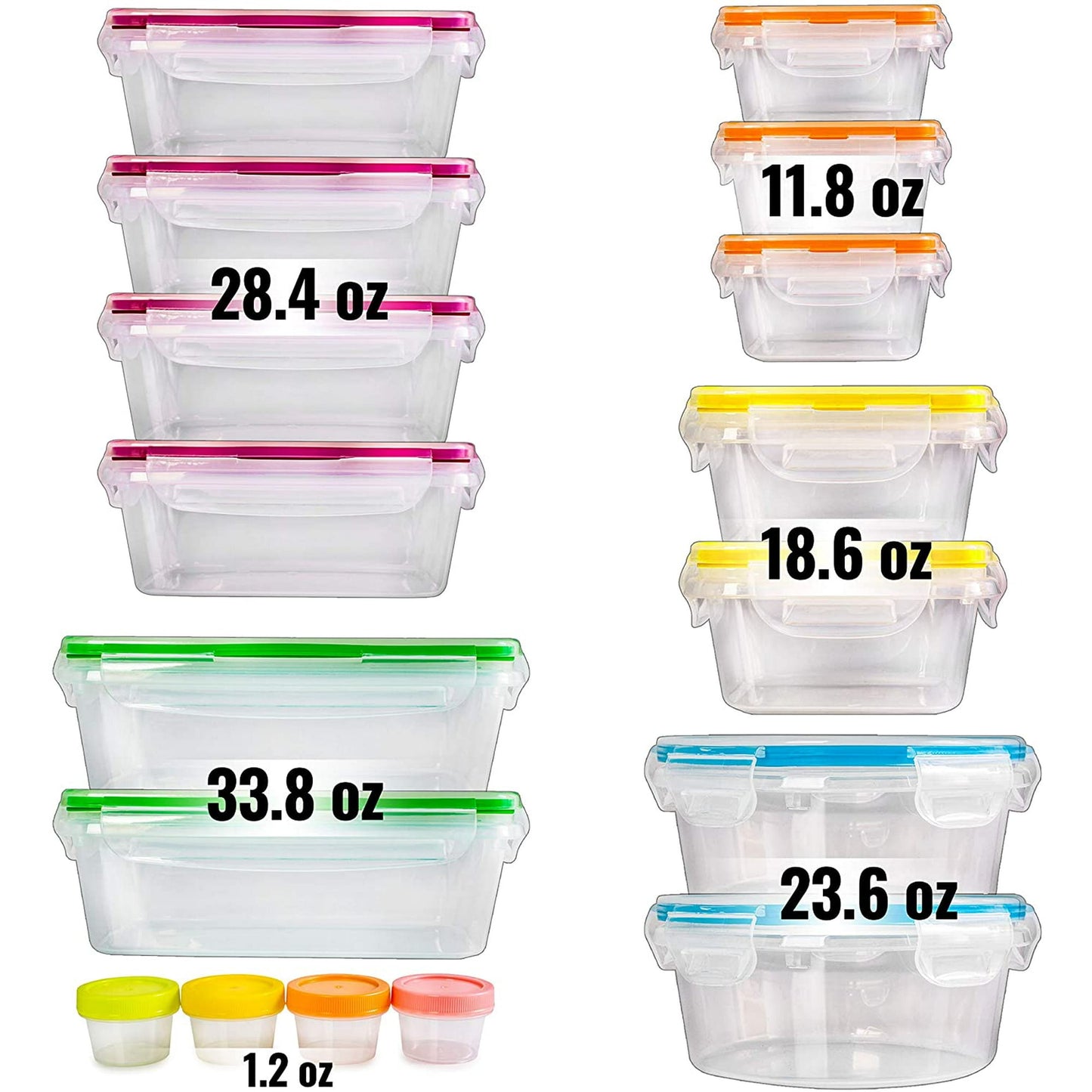 Meal Prep Containers with Lid - 34 pcs