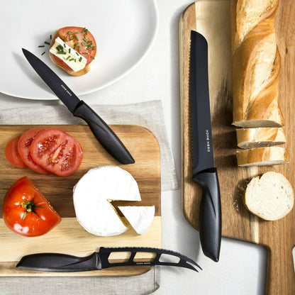 cutting food w/ Home Hero Stainless Steel Kitchen & Steak Knife Set