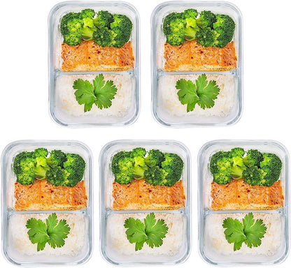 prepped meals by PrepNaturals Glass Storage Containers w/ Lids