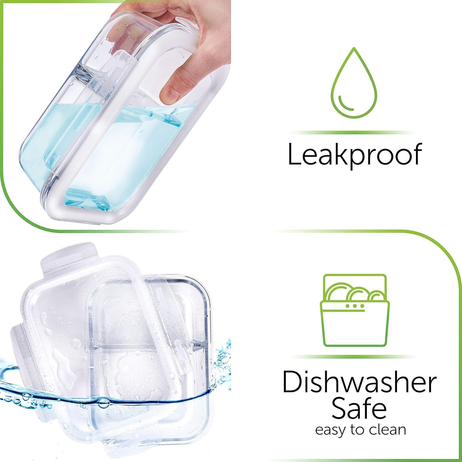 leakproof + dishwasher safe PrepNaturals Glass Storage Containers