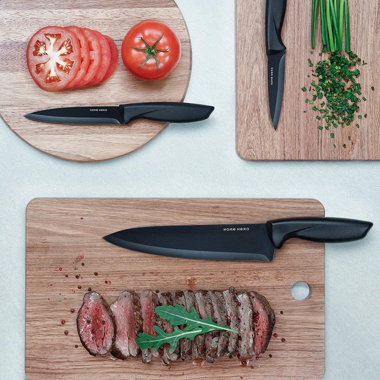 using Home Hero Stainless Steel Kitchen & Steak Knife Set
