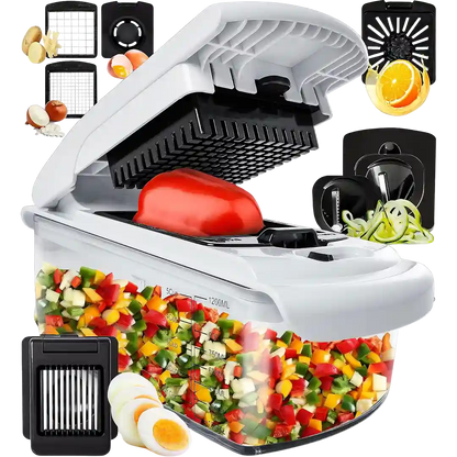 chop eggs & veggies w/ Fullstar Viral Vegetable Chopper
