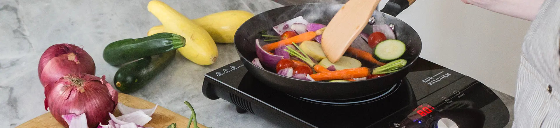 cooking veggies with non-stick pans