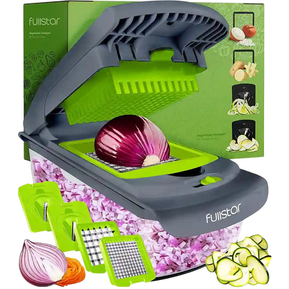onion & zucchini chopping w/ Fullstar Viral Vegetable Chopper 