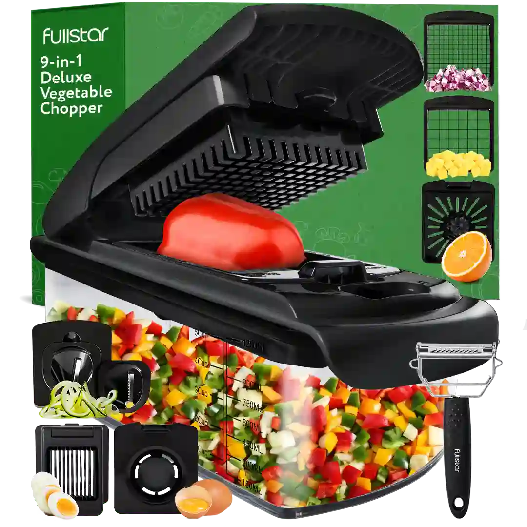 Dice veggies w/ Fullstar 9-in-1 Deluxe Vegetable Chopper