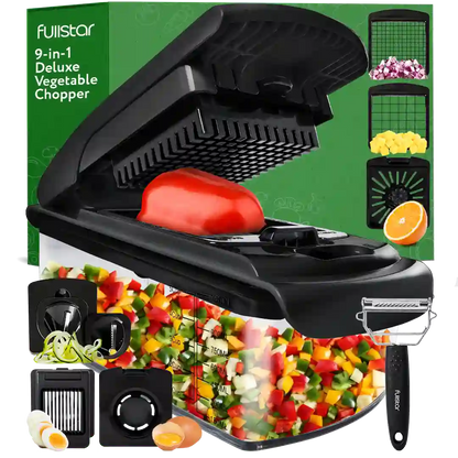 Dice veggies w/ Fullstar 9-in-1 Deluxe Vegetable Chopper