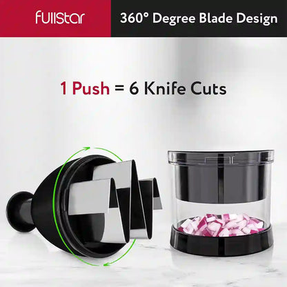 6 knife cut Fullstar Vegetable Hand Chopper