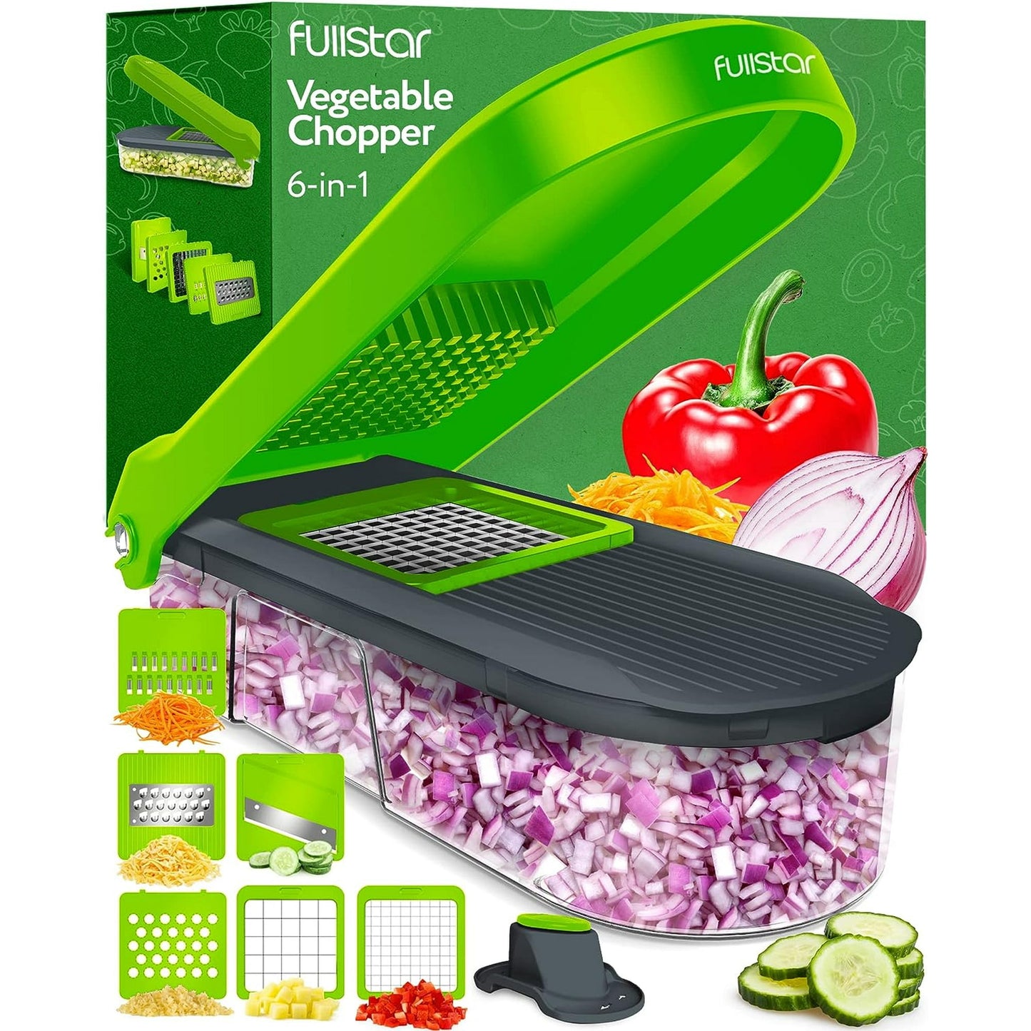 Fullstar 6 in 1 Vegetable Chopper (Gray)