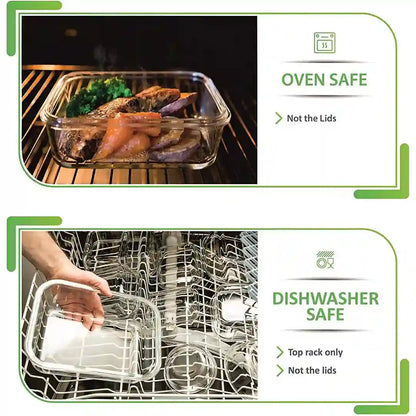 dishwasher & oven safe PrepNaturals 13pc Glass Storage Containers