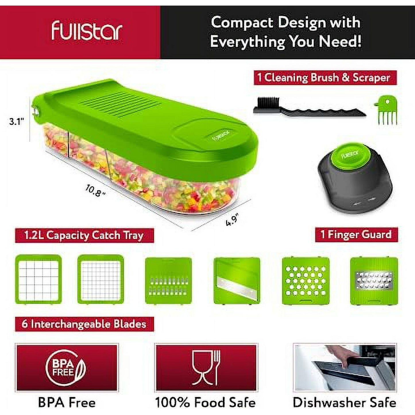 Fullstar 6 in 1 Vegetable Chopper (Gray)