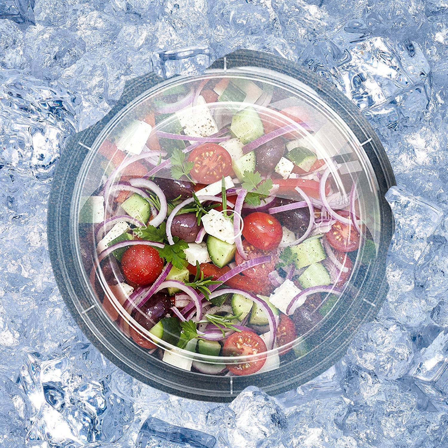 make salad w/ PrepNaturals Plastic Storage Containers w/ Lids (Circles)